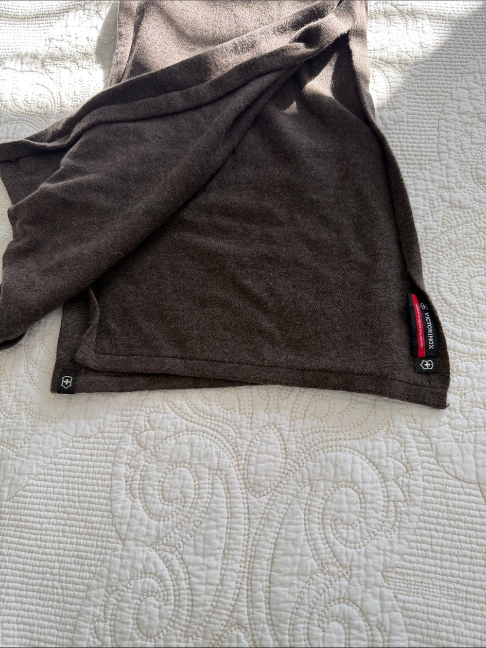 Victorinox Brown and Red Men's Scarf